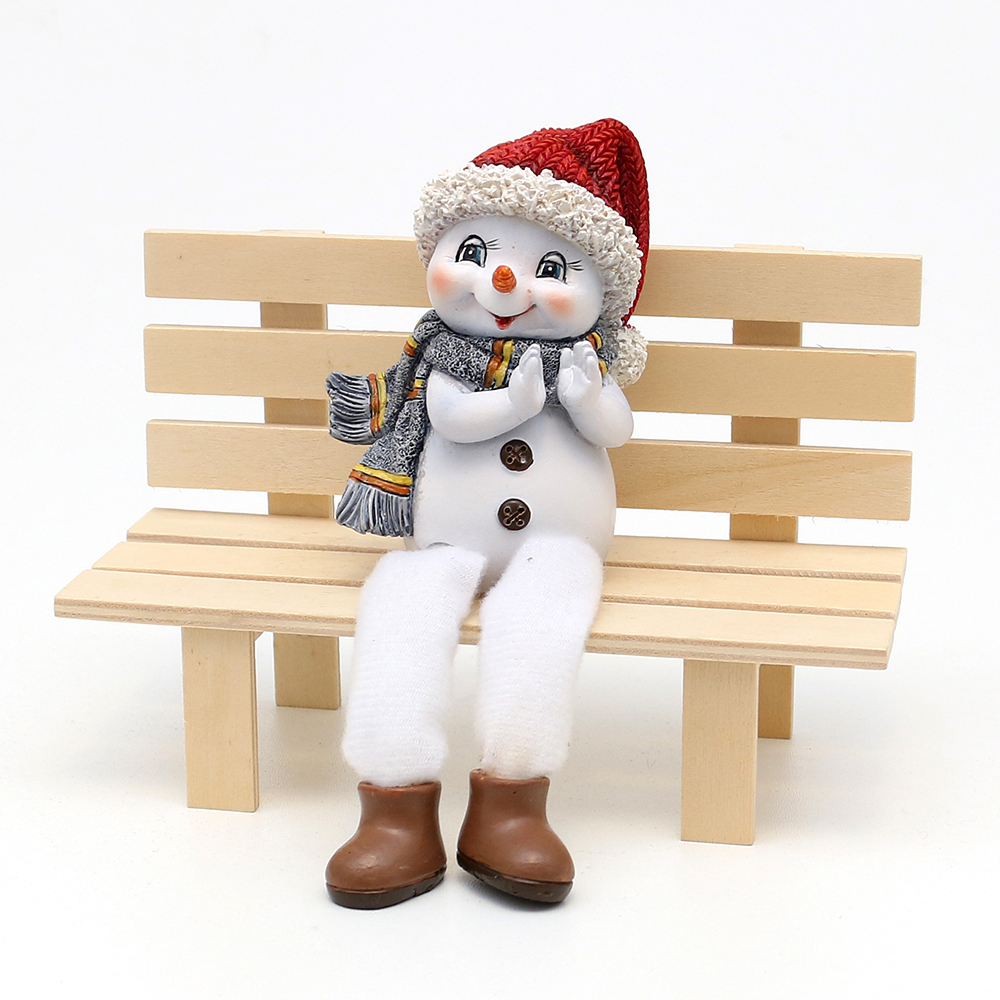 Schneekinder 'Mütze und Schal' Kantensitzer mit Stoffbeinen