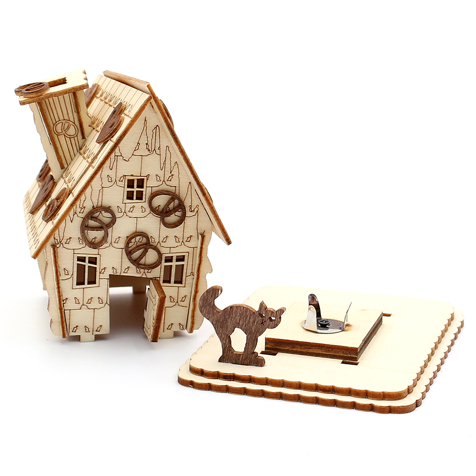 Räucherhaus 'Pfefferkuchenhaus' 7,5x9,5x9,5cm Holz