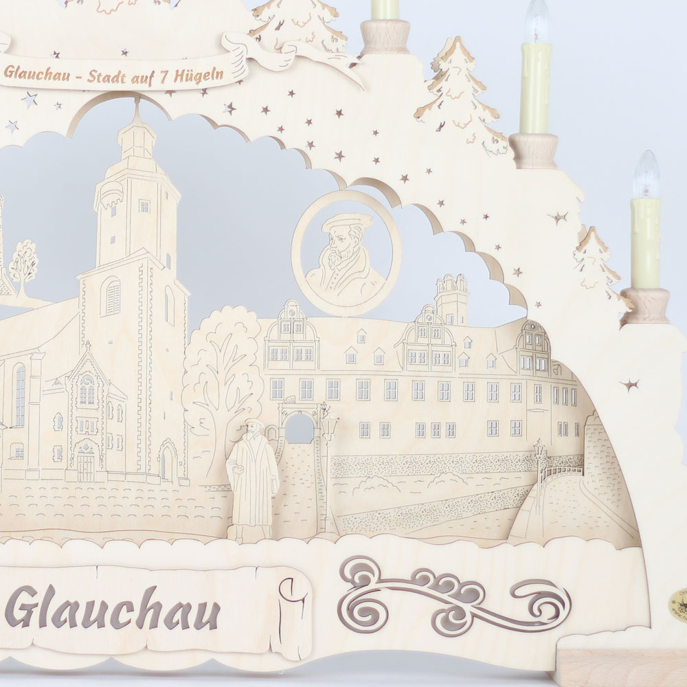 Schwibbogen 'Glauchau' Premium Natur '15 flammig' (LED Optional)