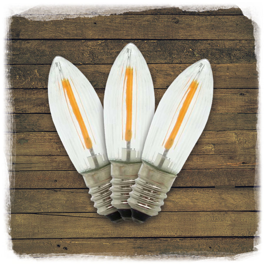 ErsatzLED Filament Topkerze '14-55Volt'  3er Pack