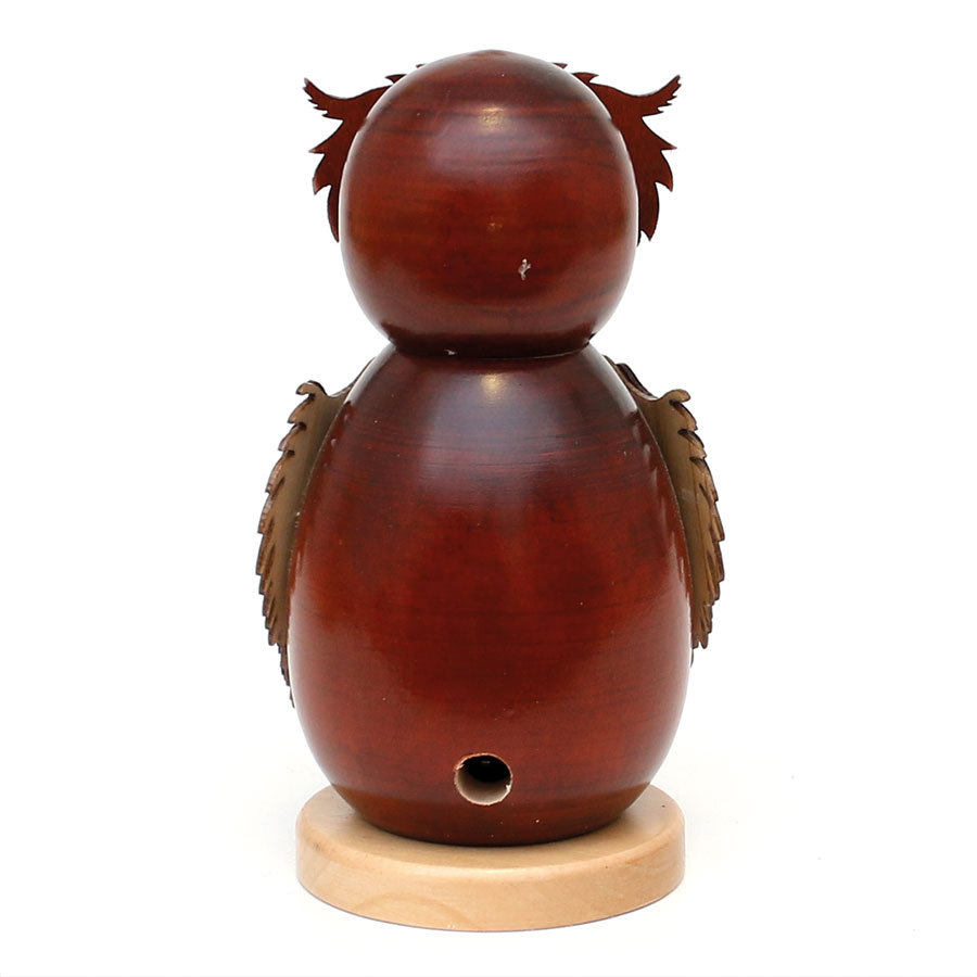 Räucherfigur 'Eule' hell oder braun 15cm Holz