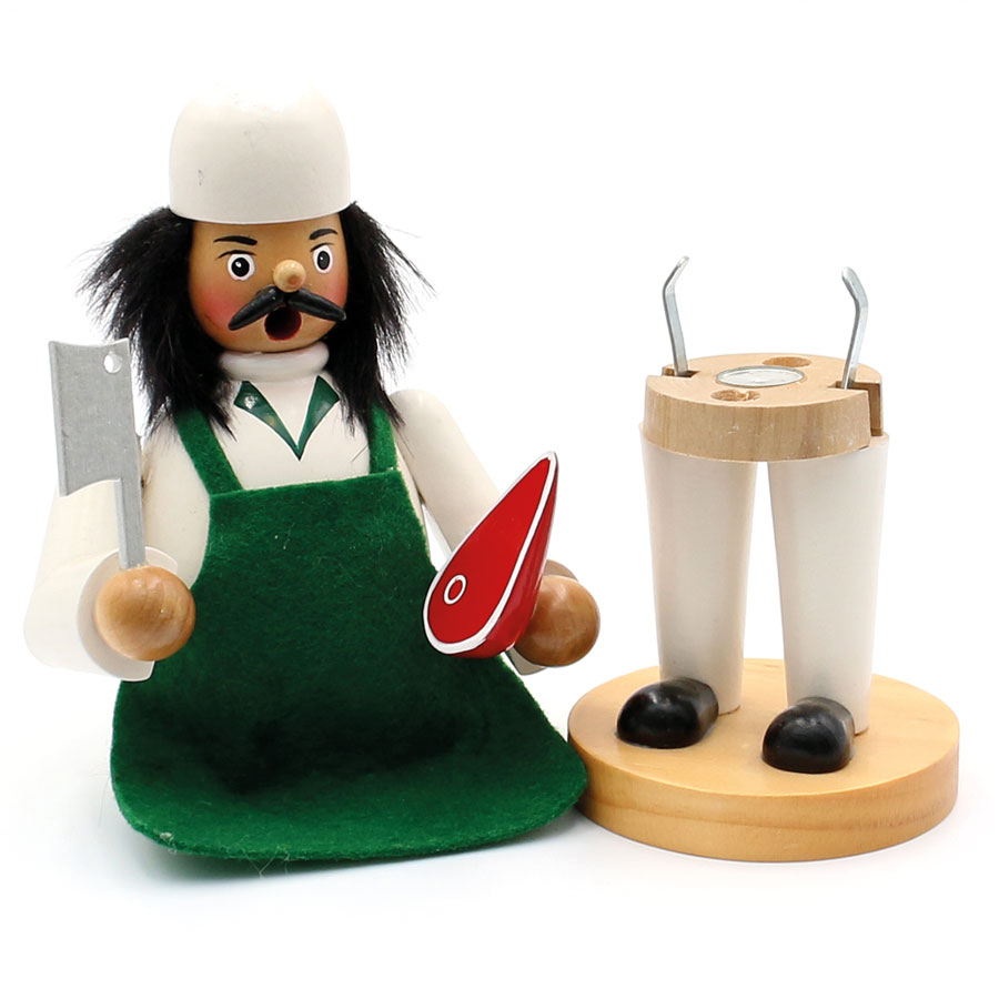 'Fleischer' Räuchermann  mit Beil 20cm Holz