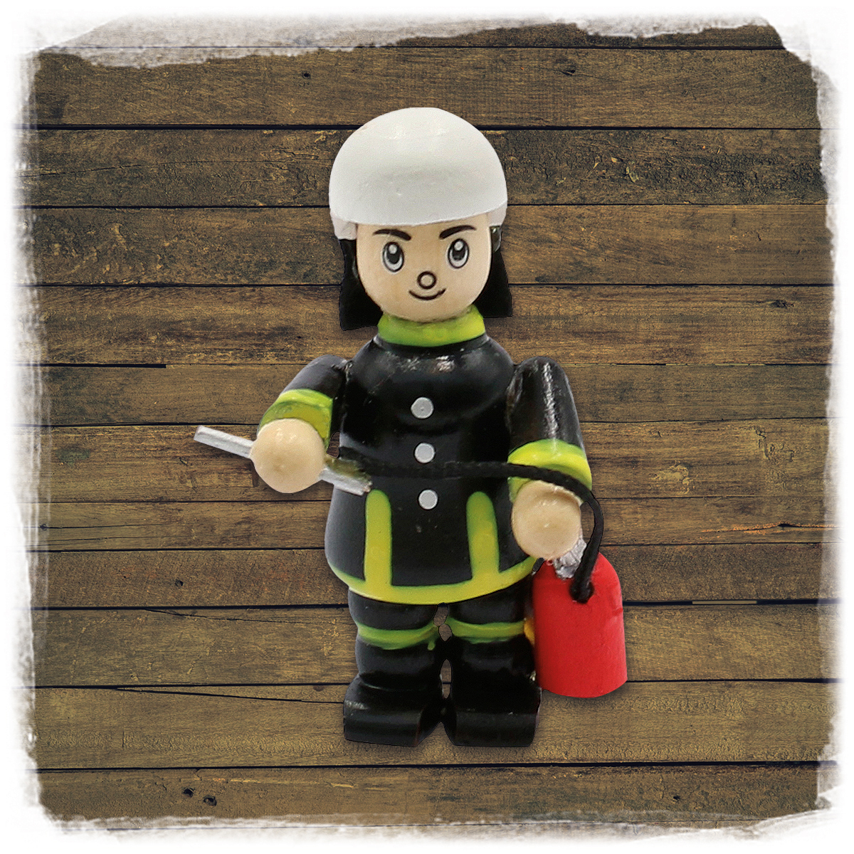 stehenden Feuerwehrmann mit Feuerlöscher 6cm