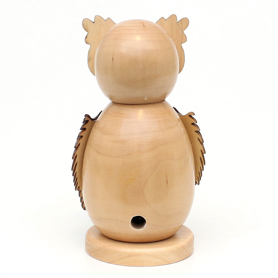 Räucherfigur 'Eule' hell oder braun 15cm Holz