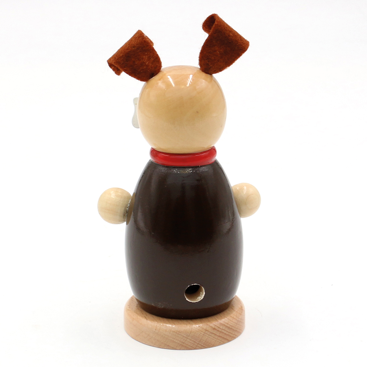 Räucherfigur 'Hund mit Knochen' 12 cm Holz