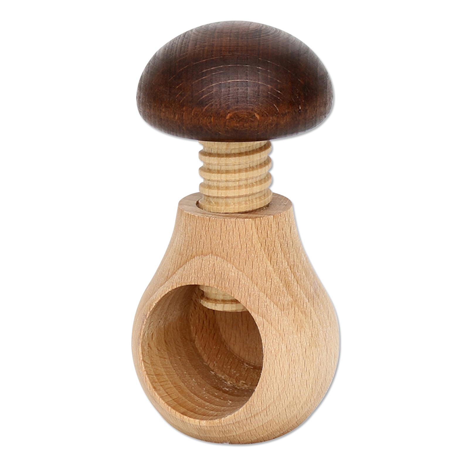 brauner Holz Pilz Nussknacker zu schrauben 6x6x10cm handgefertigt